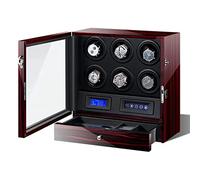 LXYST Luxury for 9 Display Box with LCD Touch Screen LED Illumination Fiber Leather Storage Quiet Motor Watches Rotator Case Watch Winder