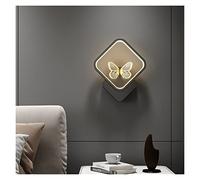 LXYST Luxury Net Red Bedroom Bed Living Room Background Wall Designer Lamp, s, Gold (Black Square 27cm White Light)