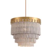 LXYST Luxury Princess Decoration Chandelier Lamp Cotton Rope Metal Pendant Light Fixture for Living Room Bedroom Interior