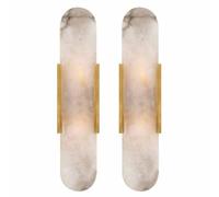 LXYST Marble Set of Two Creative Artistic, Vanity Bathroom Lighting, Alabaster Wall Lamps for Living Room, (Gold 35cm)