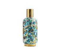 LXYST Marble Texture Ceramic Golden Stripe Flower Pot Flowers Arrangement Ornaments Desk Decoration Vases Home Vase for Decor (Size : CH)