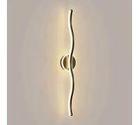 LXYST Metal Corridor Long Strip Sconce with White Acrylic Shade,Linear Wave Lamp, LED 3000K-Warm Wall Lighting,Chandelier Ceiling Light Fixture（Dark-80CM）
