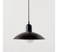 LXYST Mid Century Barn Pendant Nordic Green Ceiling Light, Metal Shade, Large Industrial Farmhouse Chandelier for Kitchen Island, Sink, Dining Room, Restaurant Table(Noir,Black Base