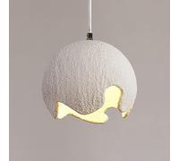 LXYST Mid Century Gray Resin Faux Concrete Dome Hanging Light Round Vintage Industrial Chandelier for Farmhouse Kitchen Island Dining Room Table Restaurant Hallway/Diameter 20Cm