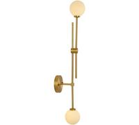 LXYST Milky 300° Rotatable Globe Glass ing Long Rod Bar Wall Lamp 2-Lights Linear for Bedside (Gold)
