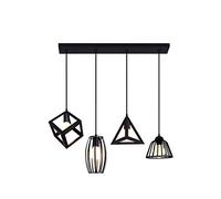 LXYST Minimalist Ceiling Pendant Light Fixture for Bedroom Rustic Farmhouse Chandelier with Standard Easy to Install Black Spray Paint Finish
