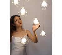 LXYST Minimalist Glass Chandelier for Living Room Villa - Adjustable Length and