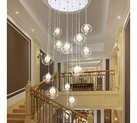 LXYST Minimalist Glass Chandelier for Living Room Villa - Adjustable Length and