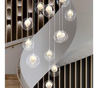 LXYST Minimalist Glass Chandelier for Living Room Villa - Adjustable Length and