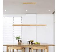 LXYST Minimalist LED Ceiling Pendant Lamp, Wood Linear Light Island Lights,Wooden Chandelier For Kitchen Dining Room Office-Wood 80cm/31inch