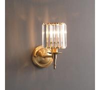 LXYST Minimalist Luxury Crystal Lamp Antique Brass Colour Wall Light Fixture Compatible with Bedroom Bedside Aisle Staircase Living Room(1)