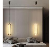 LXYST Minimalist Nordic Long Pendant Lamp, Hanging for Bedroom, Bedside, Dining Room, Kitchen Island Chandelier Decoration(2 Warm Light)
