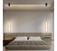 LXYST Minimalist Nordic Long Pendant Lamp, Hanging for Bedroom, Bedside, Dining Room, Kitchen Island Chandelier Decoration(2 White Light)