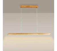 LXYST Minimalist Pendant Light Linear Chandelier Kitchen Island Fixture Long Strip Hanging Ceiling Lamps Wooden Chandeliers for Dining Room Office Bedroom (Color : Wood, Size