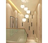 LXYST Minimalist Spiral Staircase Long Chandelier Creative Hotel Villa Stairwell Glass Living Room Dining (Color : Gold, Size 3-Lights) Made in