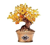 LXYST Money Crystal Tree Bonsai Decoration, Reiki Balancing Home Table Ornament Feng Shui Gem Tree(Gold)