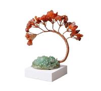 LXYST Money Natural Reiki Crystals and Healing Stones, Beads Chakra Tree,Office Desk Decor Spiritual Crystal Tree Ornament Feng Shui Gem Tree(Red)