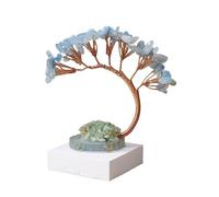 LXYST Money Natural Reiki Crystals and Healing Stones, Beads Chakra Tree,Office Desk Decor Spiritual Crystal Tree Ornament Feng Shui Gem Tree(Blue)