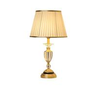 LXYST Nordic Brass Crystal Table E27 1-Light Fabric Shade Bedside Desk Lamp Nightstand Study Reading Lights Home Living Room Bedroom Lighting Fixture H20.47in ，Indoor Chandelier