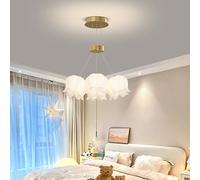 LXYST Nordic Chandelier for Girls' Room - Light White Flower Acrylic Petals Large Coastal Ceiling Pendant Light