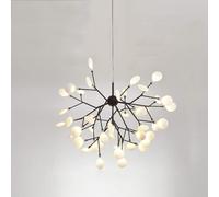 LXYST Nordic Chandelier Pendant Light Black & White Ceiling Fixture for Living Room, Bedroom - 9 Heads Firefly