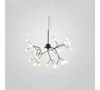 LXYST Nordic Chandelier Pendant Light Black & White Ceiling Fixture for Living Room, Bedroom - 9 Heads Firefly