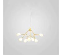 LXYST Nordic Chandelier Pendant Light Heads Firefly Branch Leaf Creative Hanging Lamp for Living Room Bedroom Black & White Ceiling Fixture