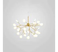 LXYST Nordic Firefly Chandelier Heads Creative Pendant Light Black White Hanging Lamp for Living Room Bedroom Restaurant Tree Branch & Leaf Ceiling Fixture