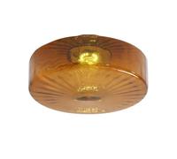 LXYST Nordic Led Light Fixture Amber Semi Flush Mount Lamp Hallway Lights Round Chandelier Ceiling Lighting with Water Glass Shade 3000K/Dia20Cm