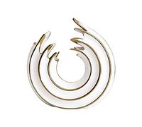 LXYST Nordic Luxury Creative Porcelain Wave Shape Flower Decorative Table Ornament Home Decoration Vase for Decor (Color Brass, Size : L)