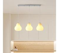 LXYST Nordic Minimalism Farmhouse Decoration Pear Glass Chandelier French Medieval Dining Table Restaurant Bar Lighting Kitchen Island Creative Net Red Ceiling Hanging Lamp Fixtures/3Lights