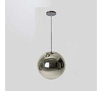 LXYST Nordic Mirror Glass Pendant Lamp Creative Gold Silver Globe Hanging Light Chandelier Living Room Restaurant Kitchen Adjustable Ceiling e27 It's so (Dia20cm Chro