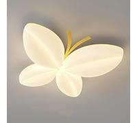 LXYST Nordic Pink Butterfly Flush Mount Bedroom Light Creativity Kindergarten Ceiling Lamp Minimalist Hallway Chandelier Home Decoration for Aisle Stairs Nursery Children's Room/Yellow