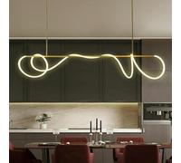 LXYST Nordic Tube LED Pendant Light, Minimalist Iron Long Strip Chandelier Adjustable Hanging Lamps Decorative Ceiling Lighting for Kitchen Island, Restaurant, 200cm/78.7in
