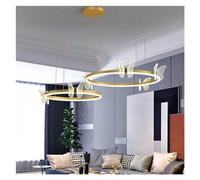 LXYST Pendant Lamp Compatible with Living Bedroom Dining Room Kitchen Round Ring Gold Butterfly Style Ceiling Light,s,Butterflies-40x60cm