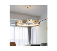 LXYST Pendant Light Round Acrylic Chandelier Minimalist Gold Ceiling Lamp for Living Dining Room Warm Cool White 60 cm Diameter