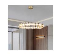 LXYST Pendant Light Round Acrylic Chandelier Minimalist Gold Warm Cool White Options Ideal for Living Dining Room & 40CM Sizes