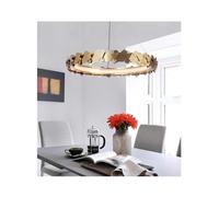LXYST Pendant Light Round Acrylic Chandelier Minimalist in Gold for Living & Dining Room Adjustable Warm White (60cm 80W)