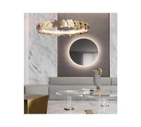 LXYST Pendant Round Acrylic Chandelier in Gold Minimalist for Living Dining Room Warm White 60 cm Diameter Natural Light