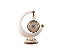 LXYST Placed Living Room Sitting Desktop Pendulum Ornaments Home Table Desk Clock (Color : White/Numbers)
