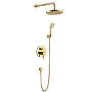 LXYST Plated Wall Mounted Set Bath Tap Hotel Shower Head Gold