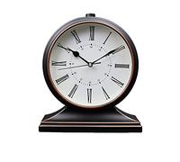 LXYST Quartz Living Room Table Pendulum Retro Home Desktop Fashion Ornaments Desk Clock (Color Black, Size : Roman Numerals)