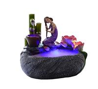 LXYST Resin Flower Fairy Figure Water Crafts Wedding Gift Waterscape Creative Office Desktop Feng Shui Ornaments Relaxation Indoor Tabletop Fountain Color A