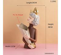 LXYST Resin Girl Statue Home Decor Furnishing Crafts Decoration Accessories Cafe Table Figurines Fairy Ornaments Living Room Sculpture (Color : Light Grey)