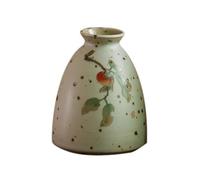 LXYST Retro Ceramic Persimmon Hand-Painted Vessel Chinese Flower Arrangement Ornament Desktop Creative Hydroponics Vase for Decor