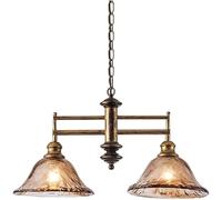 LXYST Retro Industrial Metal Hanging Lamp Amber Glass Living Room Restaurant Cafe Bar Decoration | E26 Indoor Suspended Ceiling Chandelier