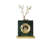 LXYST Retro Marble Brass Home Creative Desktop Ornaments, Table is The First Choice for Friends Birthday Housewarming Gifts Desk Clock