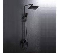 LXYST Retro Old Black Set Hand Shower System Bath Home Thick Brass Booster Faucet Nozzle 3 Function Square Top Spray