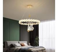 LXYST Ring Butterfly Hanging Lamp LED Living Room Luxury Crystal Pendant Light Restaurant Bedroom Ceiling Chandelier