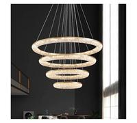 LXYST Rings Pendant Light Fixture 3 Colors Adjustable, Crystal s High Ceilings, Gold for Foyer Dining Room Bedroom,s,Cold White